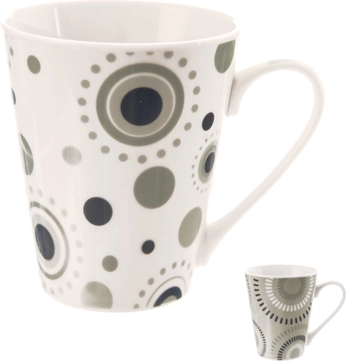 Porcelanowy kubek w kółka 0,35 l – mix dekorów