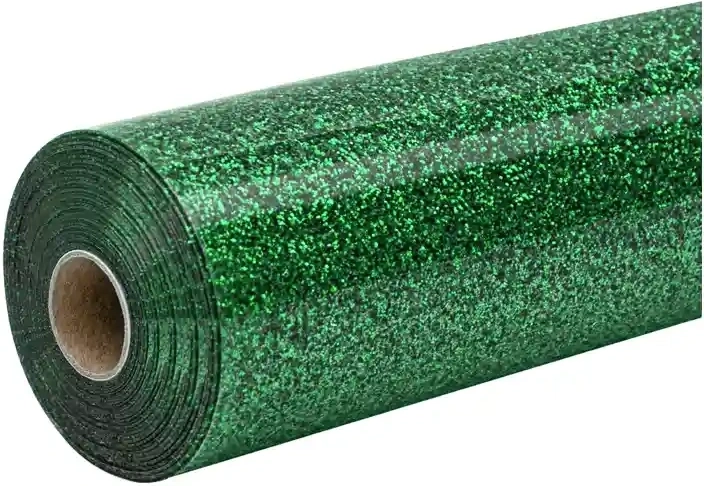 HTVRONT brokatowa folia termotransferowa do prasowania 30,5 × 90 cm zielona