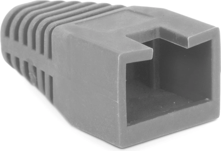 Gumowa osłona przeciw zginaniu kabla RJ45 szara - 1 sztuka