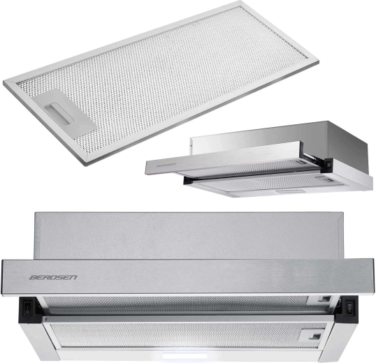 Teleskopowy okap kuchenny 50 cm inox BERDSEN BT-233 z oświetleniem LED