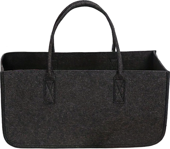 Torba na drewno opałowe z filcu 50 × 25 × 25 cm, antracytowa