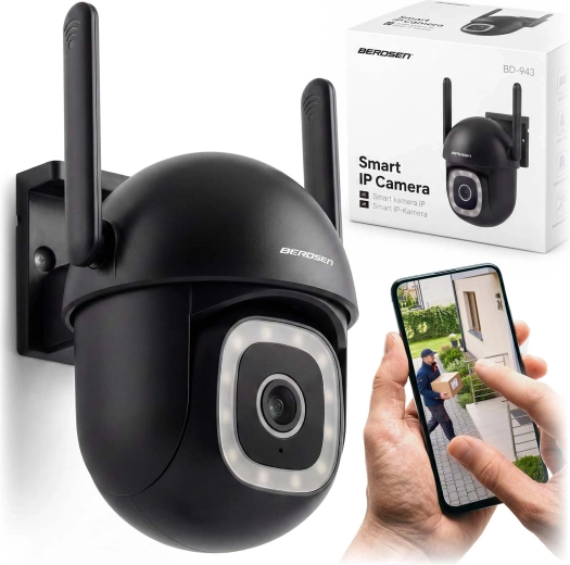 Berdsen zewnętrzna obrotowa kamera Wi‑Fi IP 5 MP z detekcją osób i syreną