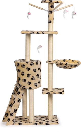 Drapak dla kotów z domkiem i legowiskiem 138 cm PETSI