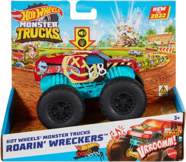 Hot Wheels Monster Trucks Roarin' Wreckers 1:43 ze światłami i dźwiękami