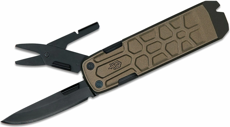 Gerber Lockdown Slim Pry brązowy wielofunkcyjny nóż kieszonkowy 6,4 cm, aluminium, 7 narzędzi