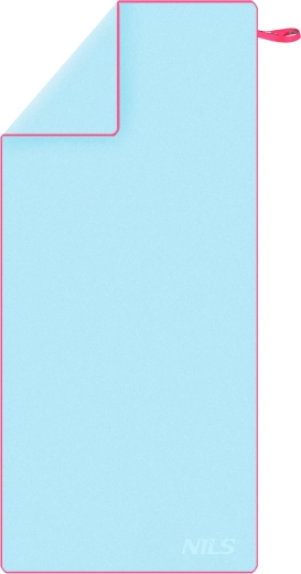 Szybkoschnący ręcznik z mikrofibry NILS, jasnoniebieski/różowy
