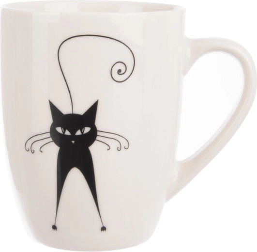 Porcelanowy kubek z motywem kota 370 ml