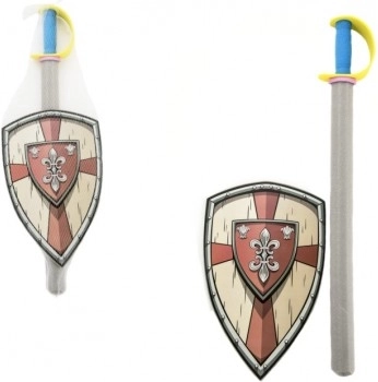 Piankowy miecz z tarczą 75 cm