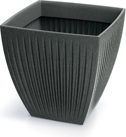 Donica Latia Square Midl 48 × 48 × 48 cm – czarny granit