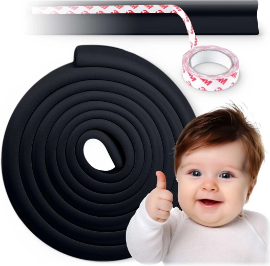 Ochronna piankowa taśma na krawędzie RICOKIDS, czarna, 6 m