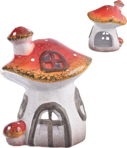 Ceramiczny świecznik w kształcie grzyba 16,5 cm