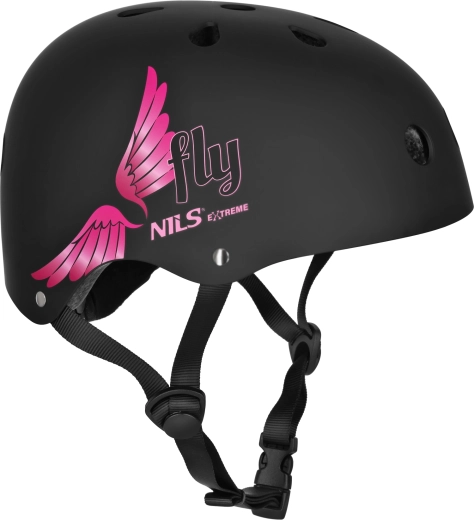 Kask na rower i rolki NILS Extreme MTW001 Fly – czarny matowy – L (58–61 cm)