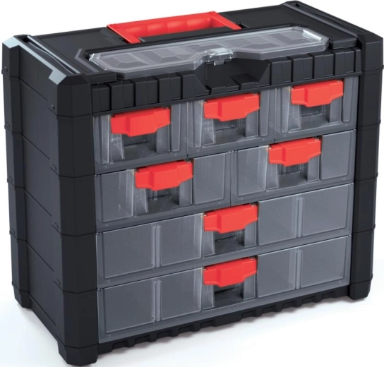 Plastowa szafka warsztatowa CARGO z organizerem 7+1, 400 × 200 × 326 mm