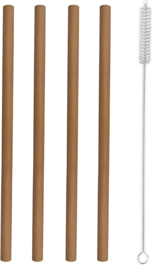 Bambusowe słomki do napojów 20 cm (4 szt.) ze szczoteczką do czyszczenia