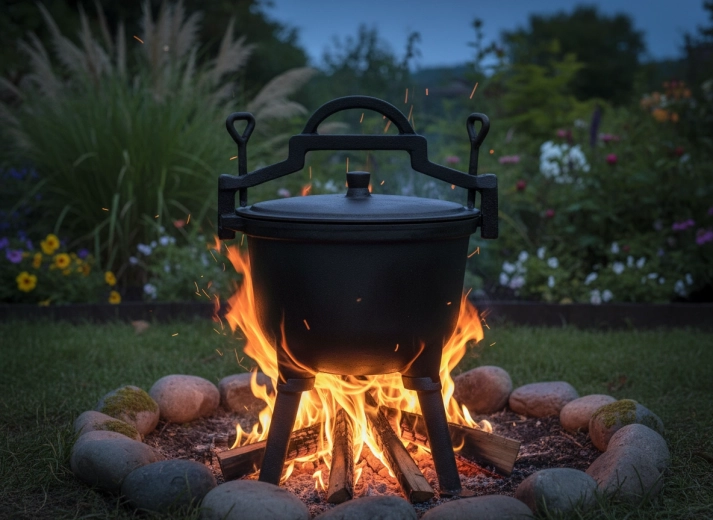 Stabilna trójnoga do gotowania nad ogniem