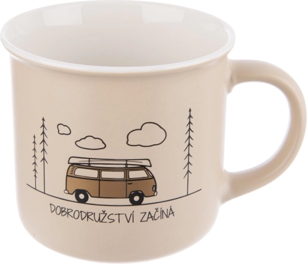Porcelanowy kubek Podróże 0,4 l beżowy
