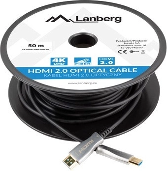 Optyczny kabel HDMI 50m Lanberg