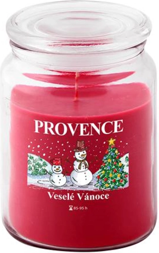 Świeca zapachowa w szkle PROVENCE świąteczny bałwanek 95 h