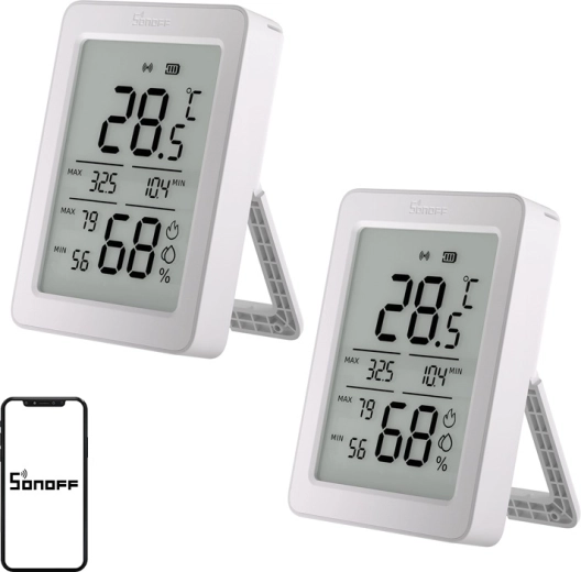 Sonoff AirGuard TH ZigBee czujnik temperatury i wilgotności z wyświetlaczem LCD (2 szt.)