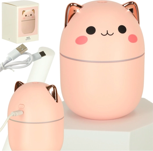 nawilżacz powietrza i dyfuzor aromatów kotka różowy z podświetleniem RGB