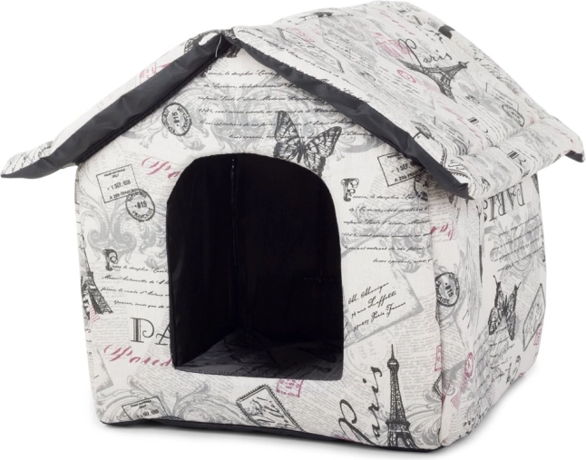 Tekstylny domek dla psów i kotów, rozmiar L, beżowy