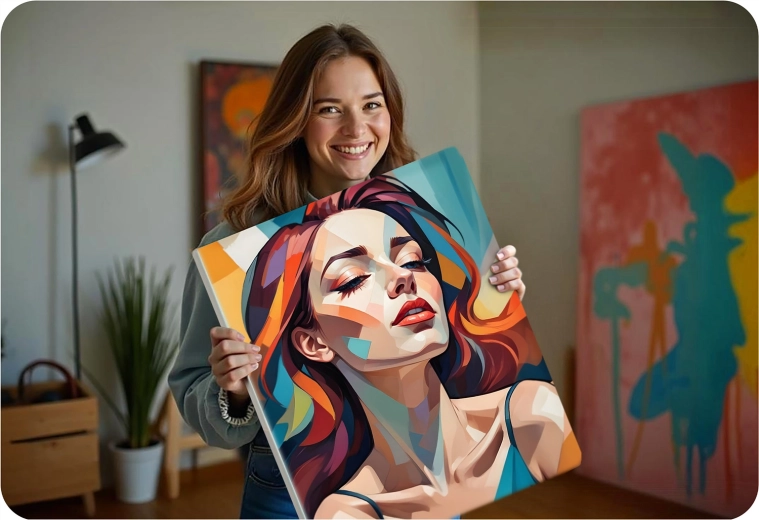 Gotowe dzieło przygotowane do zawieszenia