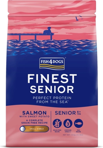Fish4Dogs Finest karma sucha (granulat) dla starszych psów małych ras z łososiem i słodkimi ziemniakami 1,5 kg
