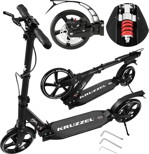 Składana hulajnoga KRUZZEL Hyperion z kołami 20 cm i hamulcem tarczowym