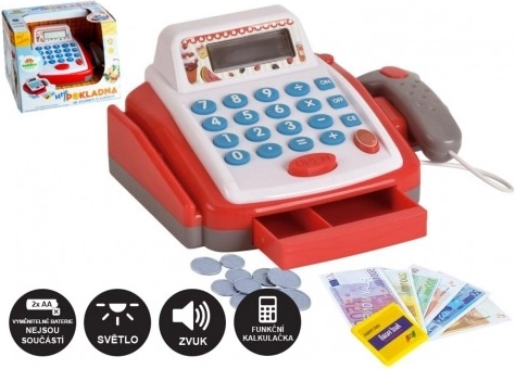 Mała dziecięca cyfrowa kasa z akcesoriami, światłem i dźwiękiem