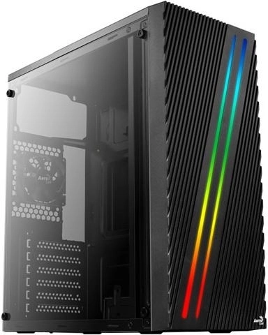 Obudowa komputerowa mid‑tower streak RGB, czarna, USB 3.0