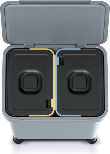 Dwa oddzielne pojemniki 2×10 l do łatwej segregacji