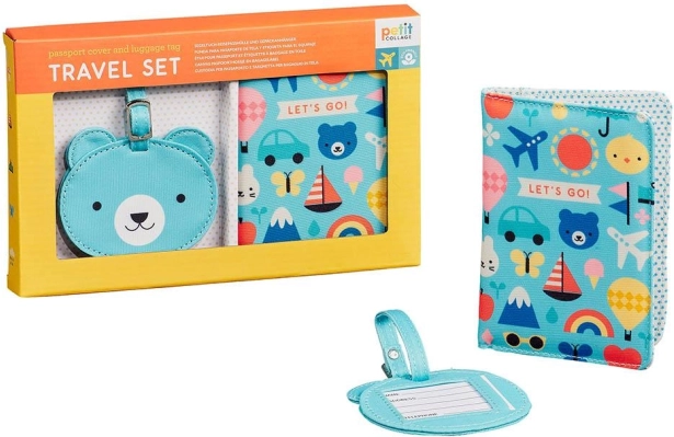 Pokrowiec na dokumenty i zawieszka z misiem PETIT COLLAGE