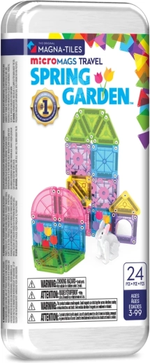Magna-Tiles microMAGS podróżny magnetyczny zestaw konstrukcyjny Wiosenny ogród (24 elementy)