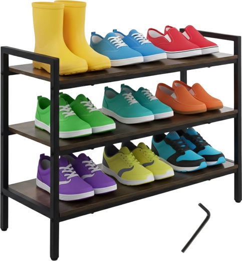 Ruhhy trzypoziomowy regał na buty 79 cm w stylu loftowym