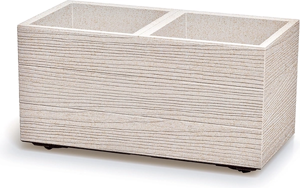 Prostokątny donicznak Madera Case Eco Wood 58 cm – biały