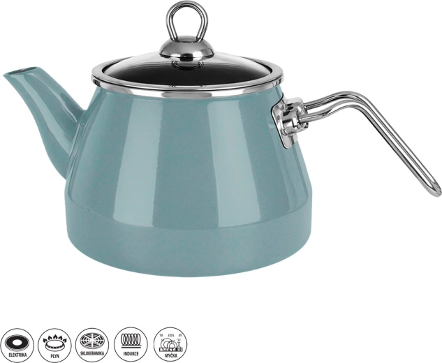Emaliowany czajnik green lem 2 l