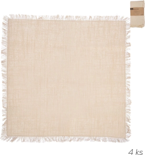 Bawełniane serwetki beżowe 45 × 45 cm, zestaw 4 szt.