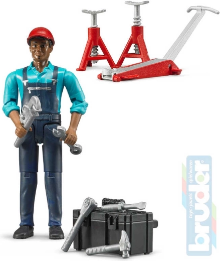 Figurka mechanika Bruder z akcesoriami