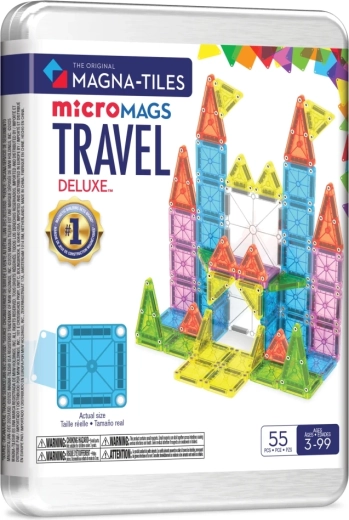 Magna-Tiles podróżny magnetyczny zestaw konstrukcyjny microMAGS Travel Deluxe (55 elementów)