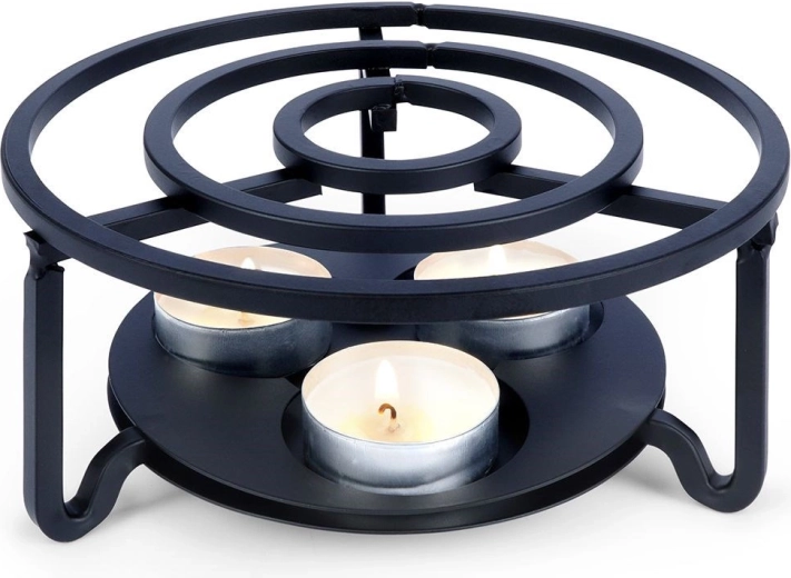 Metalowy podgrzewacz pod czajnik, czarny