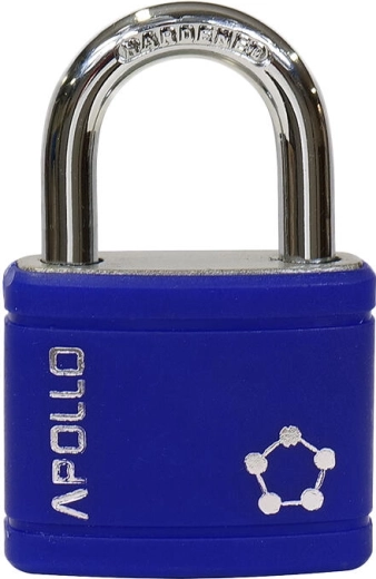 Kłódka APOLLO 40 mm, 3 klucze, niebieska