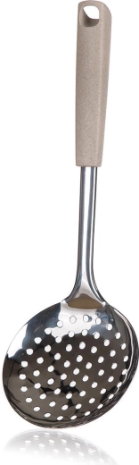Łyżka cedzakowa Natural ze stali nierdzewnej i PP 33,5 × 11,4 cm