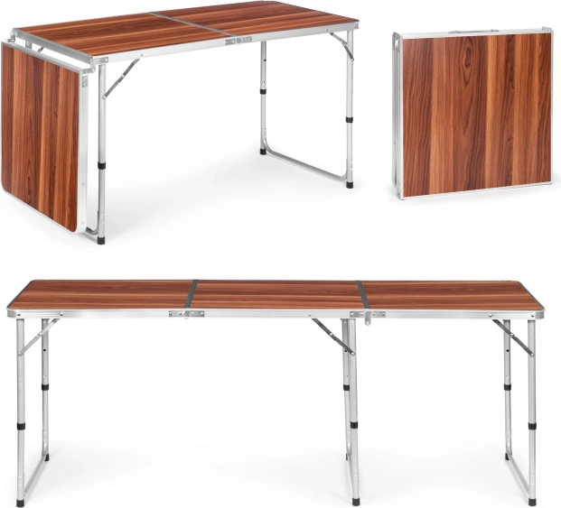 Składany stół turystyczny z brązowym blatem 180 × 60 cm MULTIGARDEN
