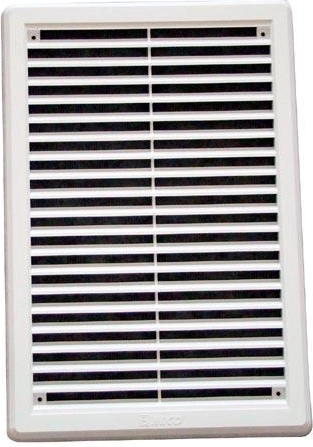 Kratka wentylacyjna z siatką 175 × 250 mm biała