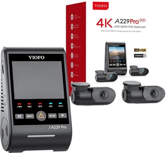 Viofo A229 Pro 3CH 4K WiFi GPS Kamera samochodowa