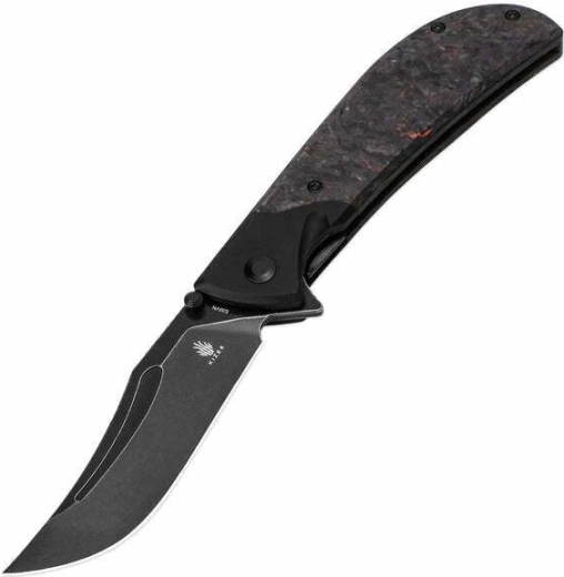 Kizer Phoenix nóż składany 9 cm, Black Stonewash, czarny/pomarańczowy, FAT Carbon i aluminium