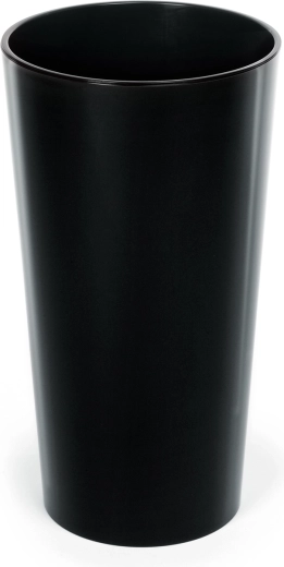 Doniczka Lilia 19 cm czarna połysk z wkładem