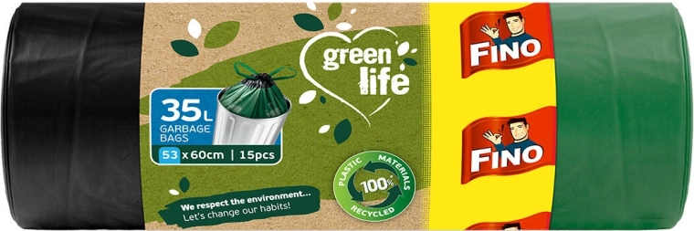 Zaciągane bio worki na śmieci 35 l zielone (15 szt.)