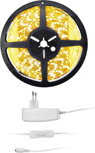 Solight LED taśma świetlna z adapterem 5 m, ciepła biel