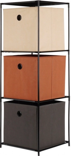 Trzy pojemne materiałowe boxy